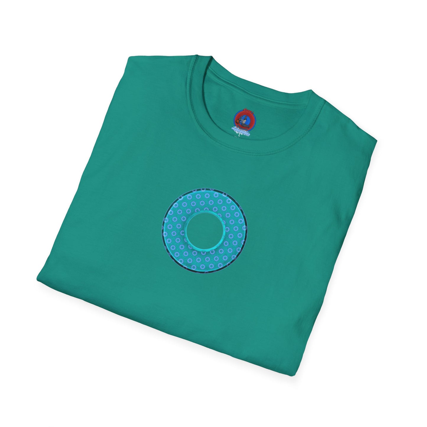 Plain Donuts/Unisex Soft-Style - "Plain Electric Paradoxical Donuts" - light teal/purple donuts
