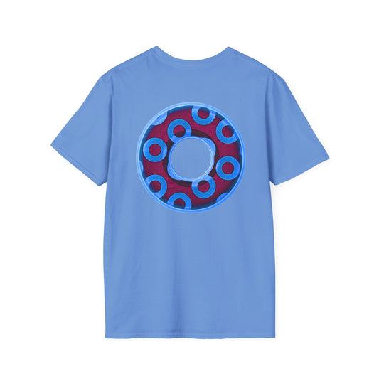 Plain Donuts/Unisex Soft-Style - "Plain Rustic Paradoxical Donuts" - light blue/burgundy donuts