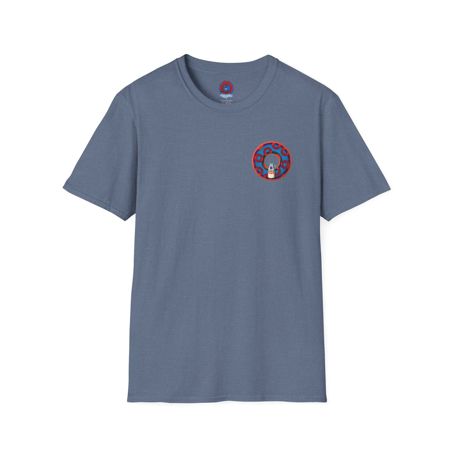 Classic Donut Tee - Unisex Soft-Style - "Wooked Cream - YEMSG Donut " - blue/red rustic paradox donut - variant 1