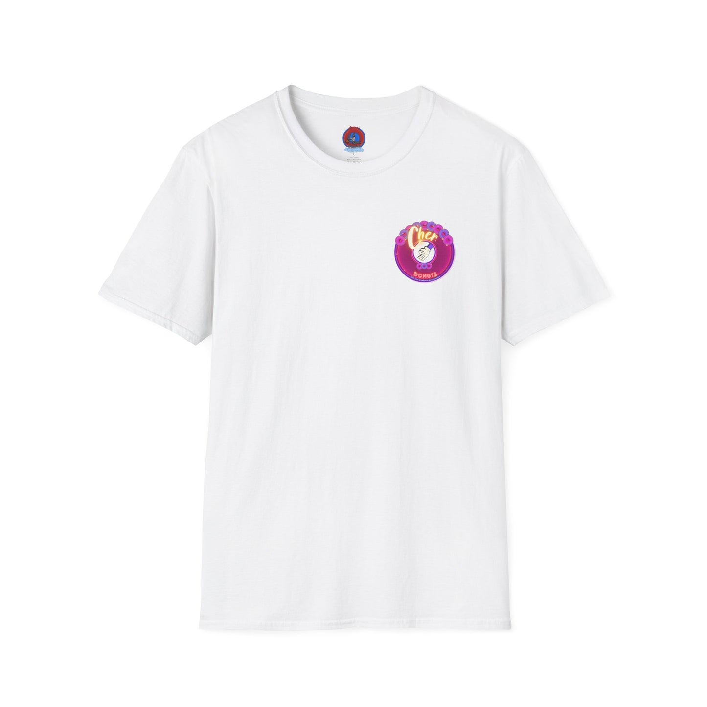 Classic Donut Tee - Unisex Soft-Style - "Cher-ing is Caring" - series 1.0  - variant 2 - magenta donut - [*charitable donut]