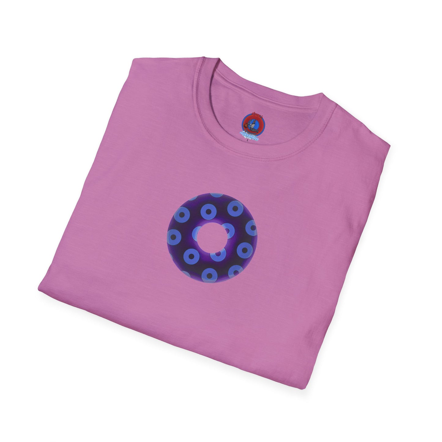 Plain Donuts/Unisex Soft-Style - "Plain Blimpy Paradoxical Donuts" - dark purple/Carolina blue donuts