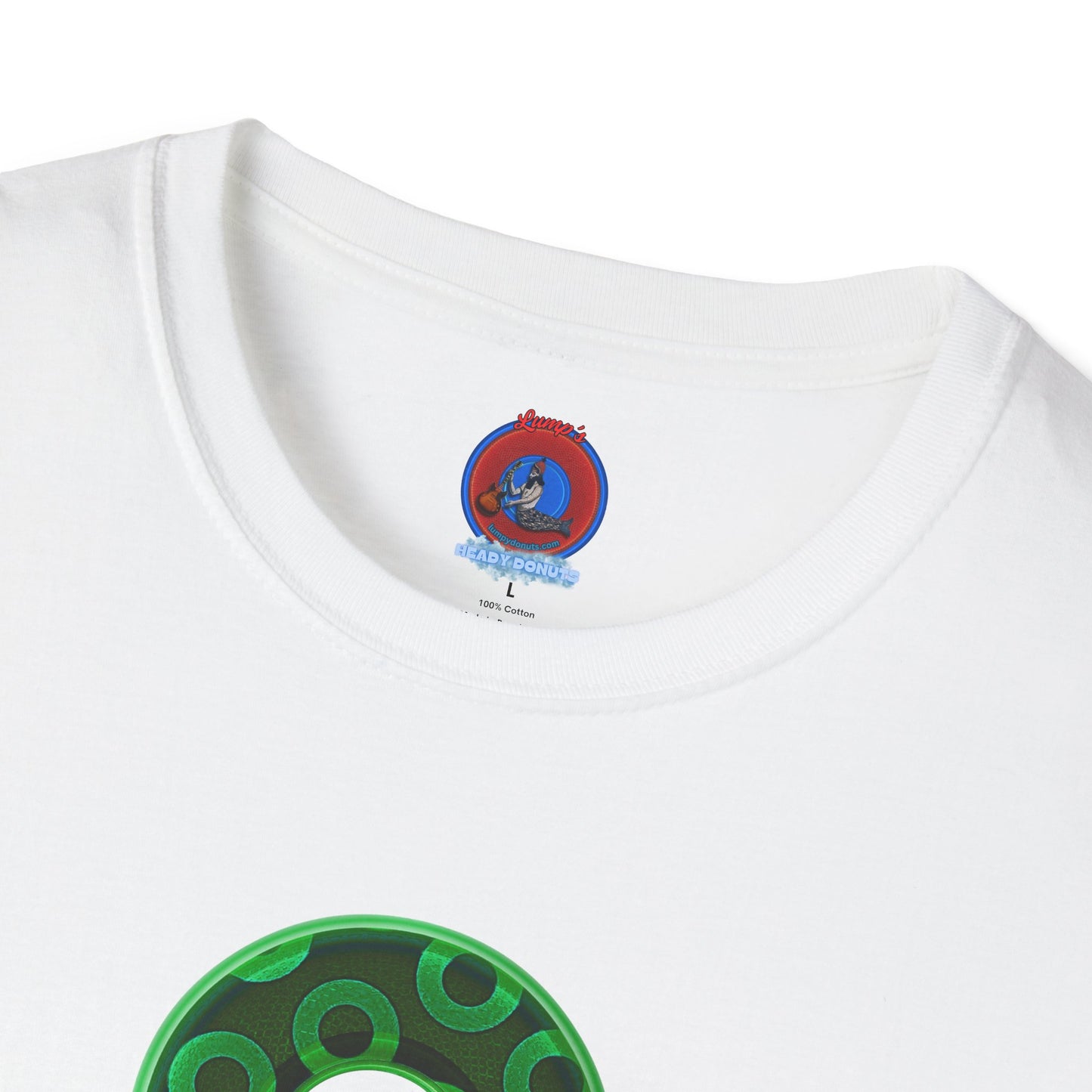 Plain Donuts/Unisex Soft-Style - "Plain Rustic Paradoxical Donuts" - light green/dark green donuts