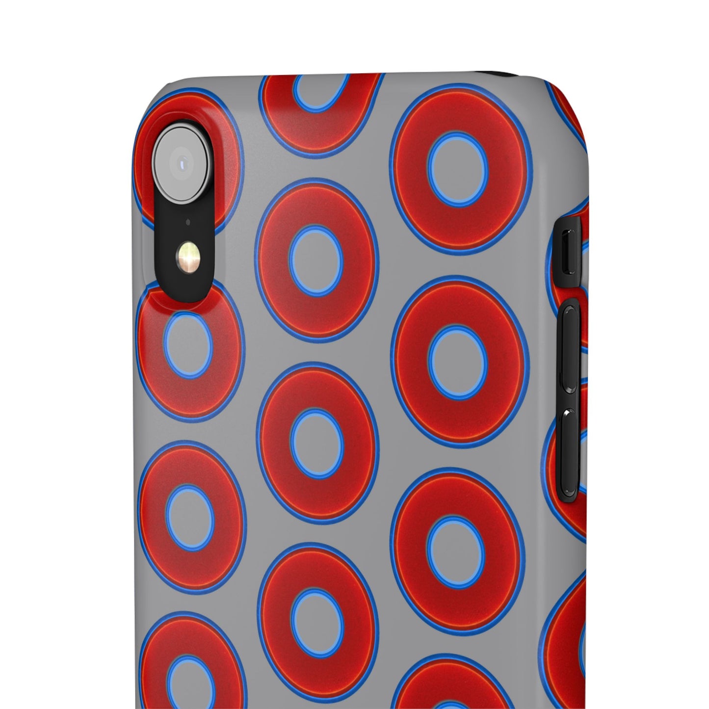 Donut Snap Case - red vivid donut print w/gray background