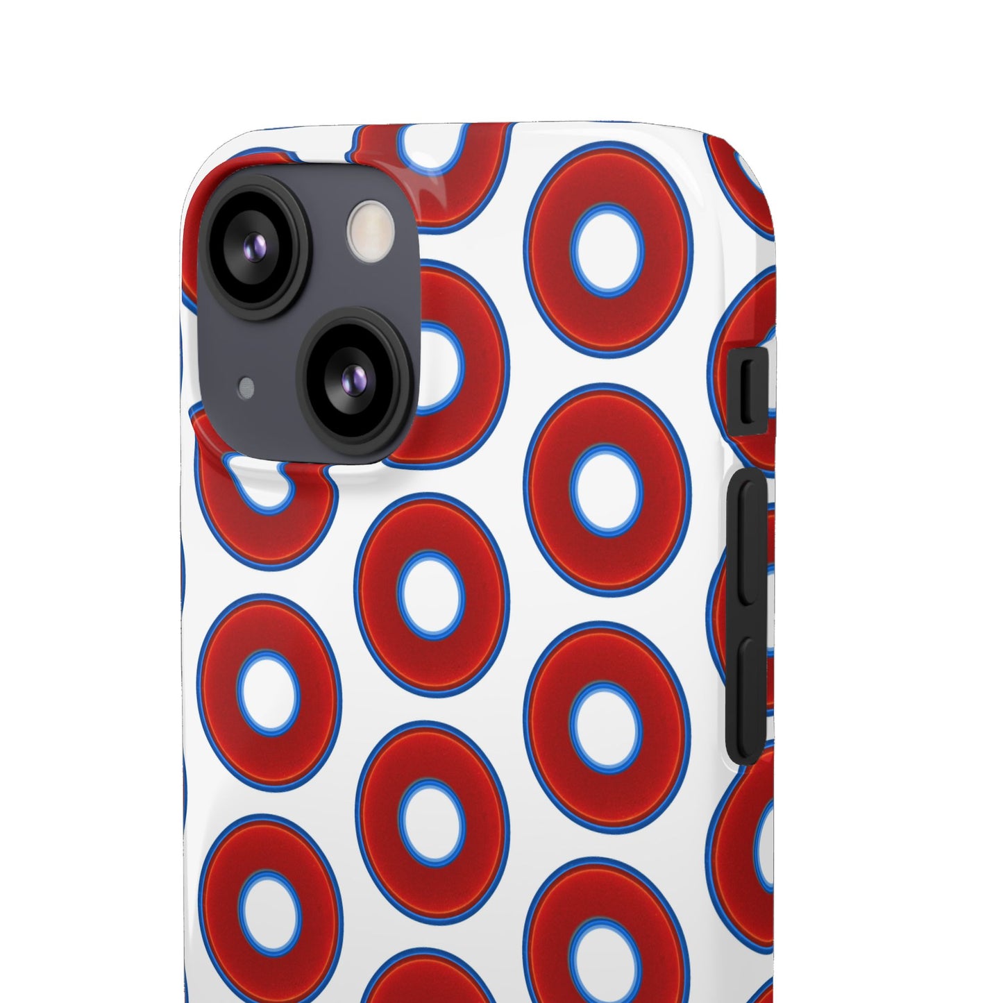 Lumpy Donut Snap Case - red vivid donut print w/white background