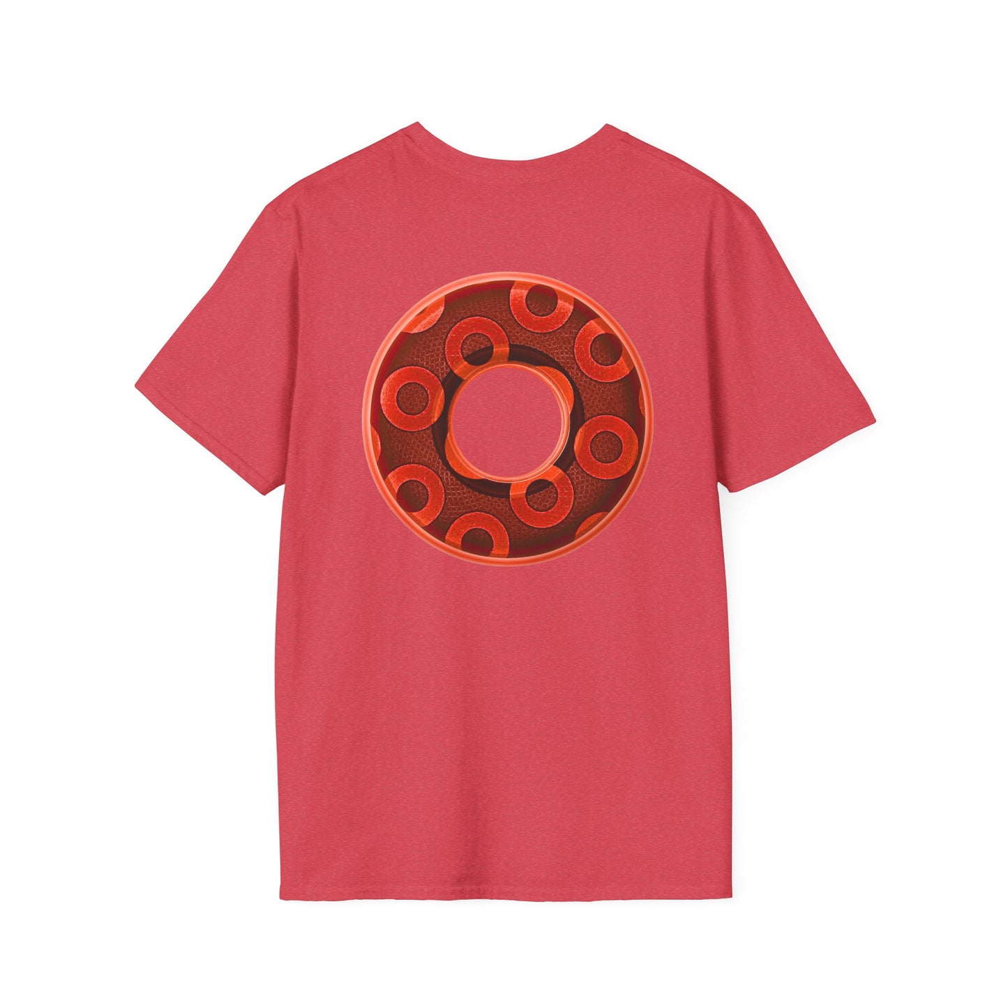 Plain Donuts/Unisex Soft-Style - "Plain Rustic Paradoxical Donuts" - red/dark red donuts