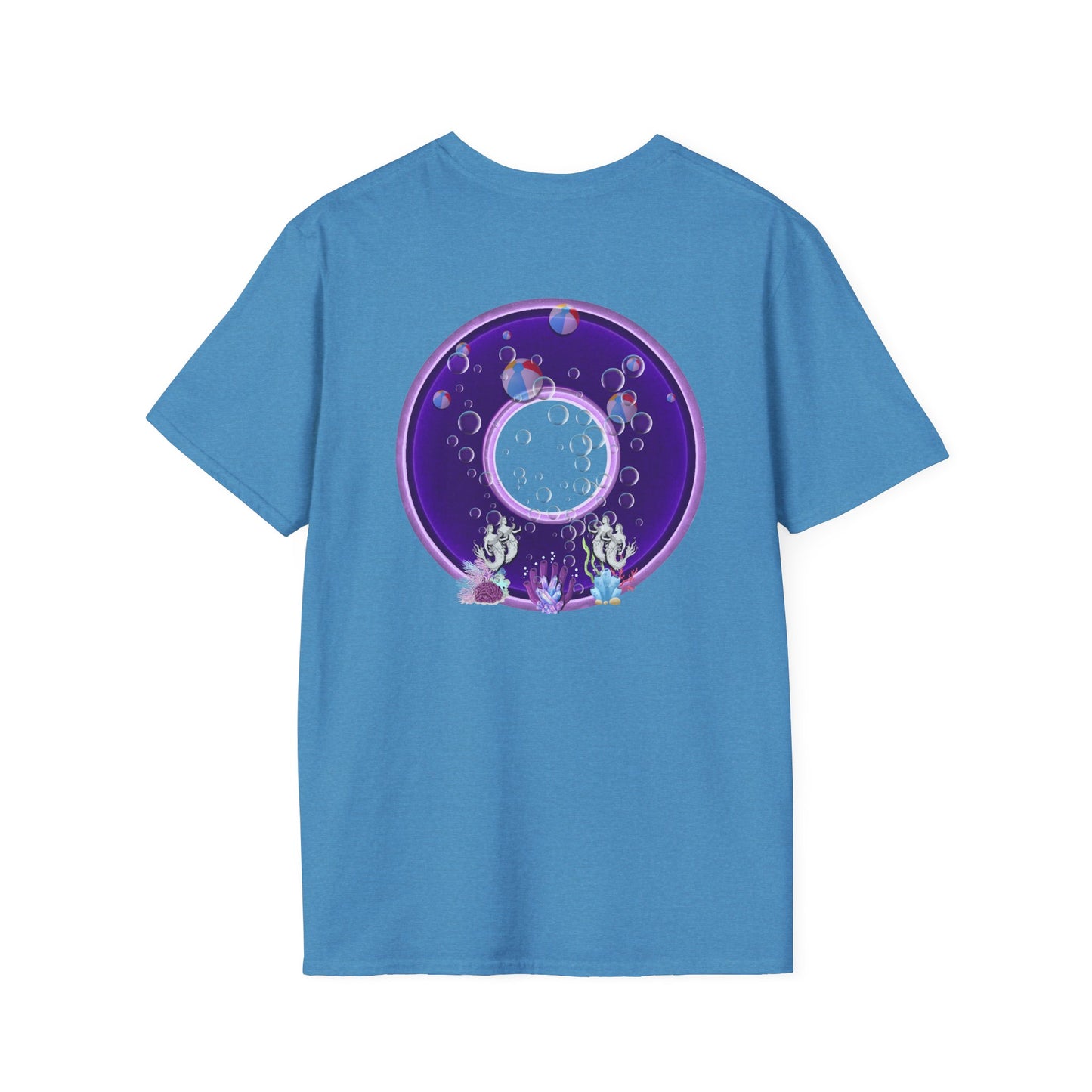 Classic Donut Tee - Unisex Soft-Style - "Sure That Sirens Made This Donut For Me" - vivid dark purple/light purple donut