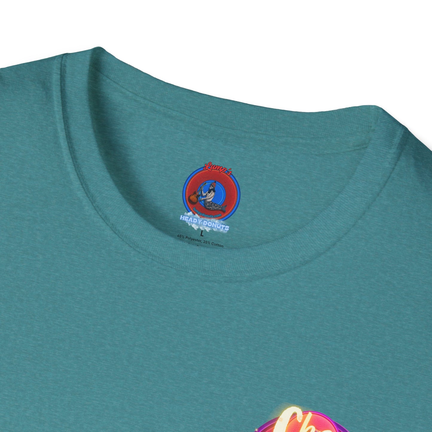 Classic Donut Tee - Unisex Soft-Style - "Cher-ing is Caring" - series 1.0  - variant 1 - magenta donuts [*charitable donut]