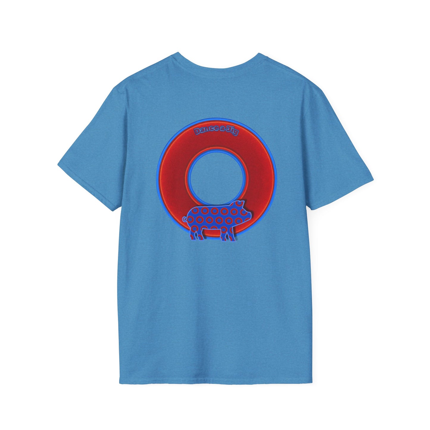 Classic Donut Tee - Unisex Soft-Style - "Guyute's Ugly Donut" - vivid red/blue donut - variant 1