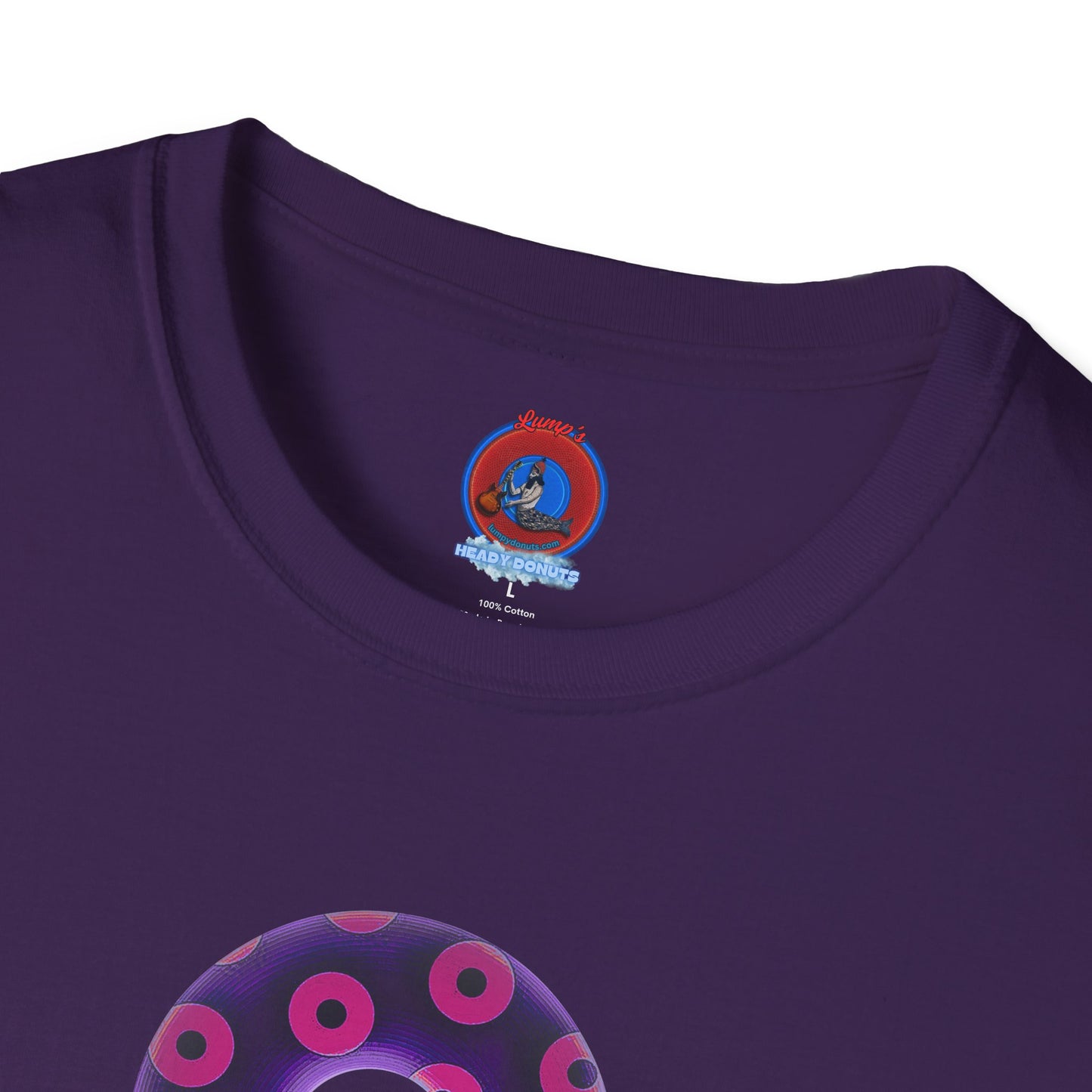 Plain Donuts/Unisex Soft-Style - "Plain Blimpy Paradoxical Donuts" - dark purple/bright magenta donuts