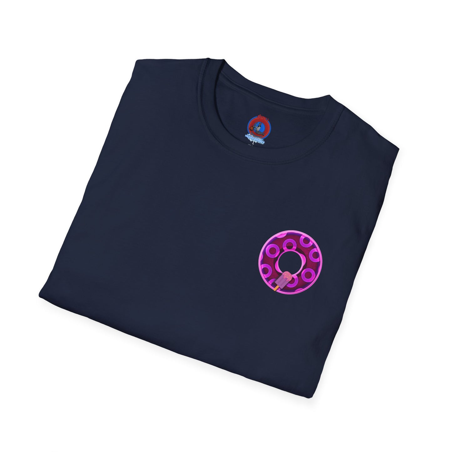 Classic Donut Tee - Unisex Soft-Style - "It's Ice Cream Popsicles - YEMSG Donut" - purple/magenta paradox donut - variant 1