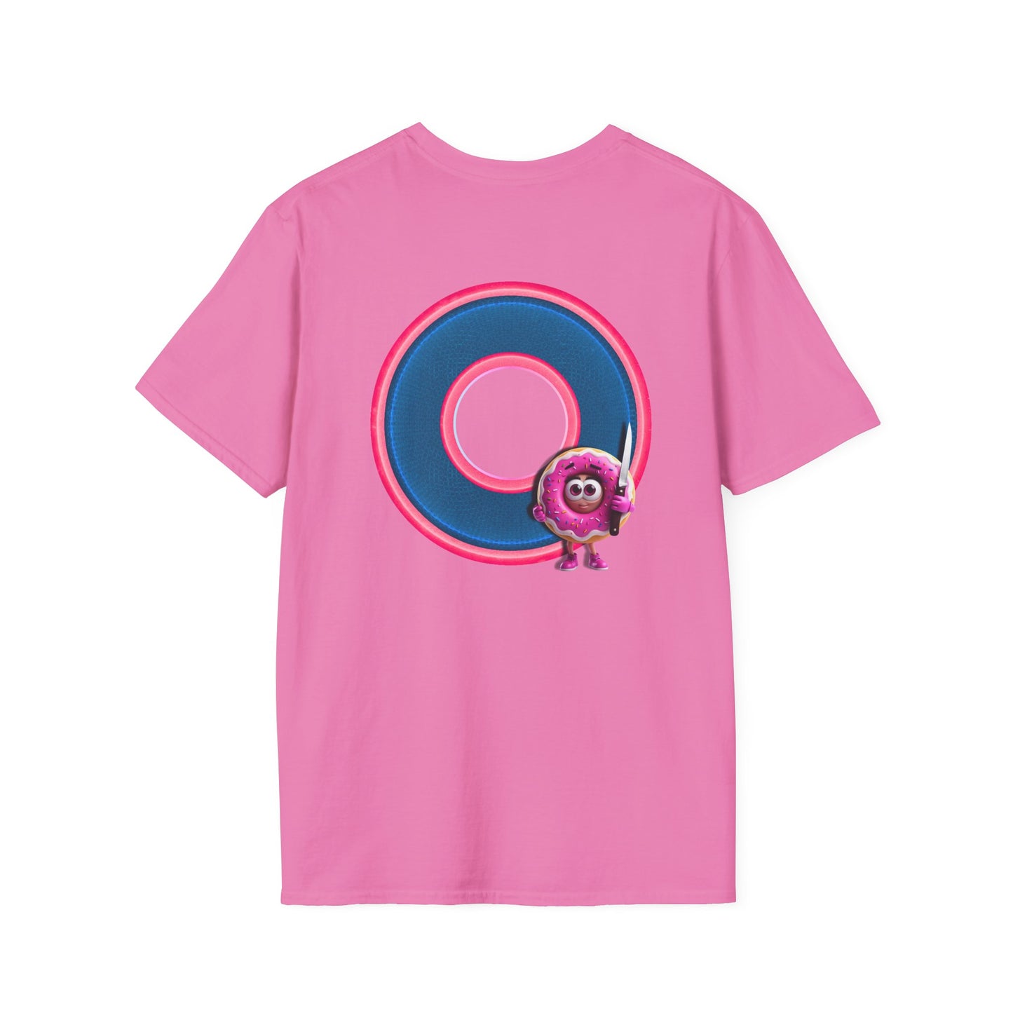 Classic Donut Tee - Unisex Soft-Style - "My Friend the Donut " - series 1.0  - variant 2 - blue/pink donut