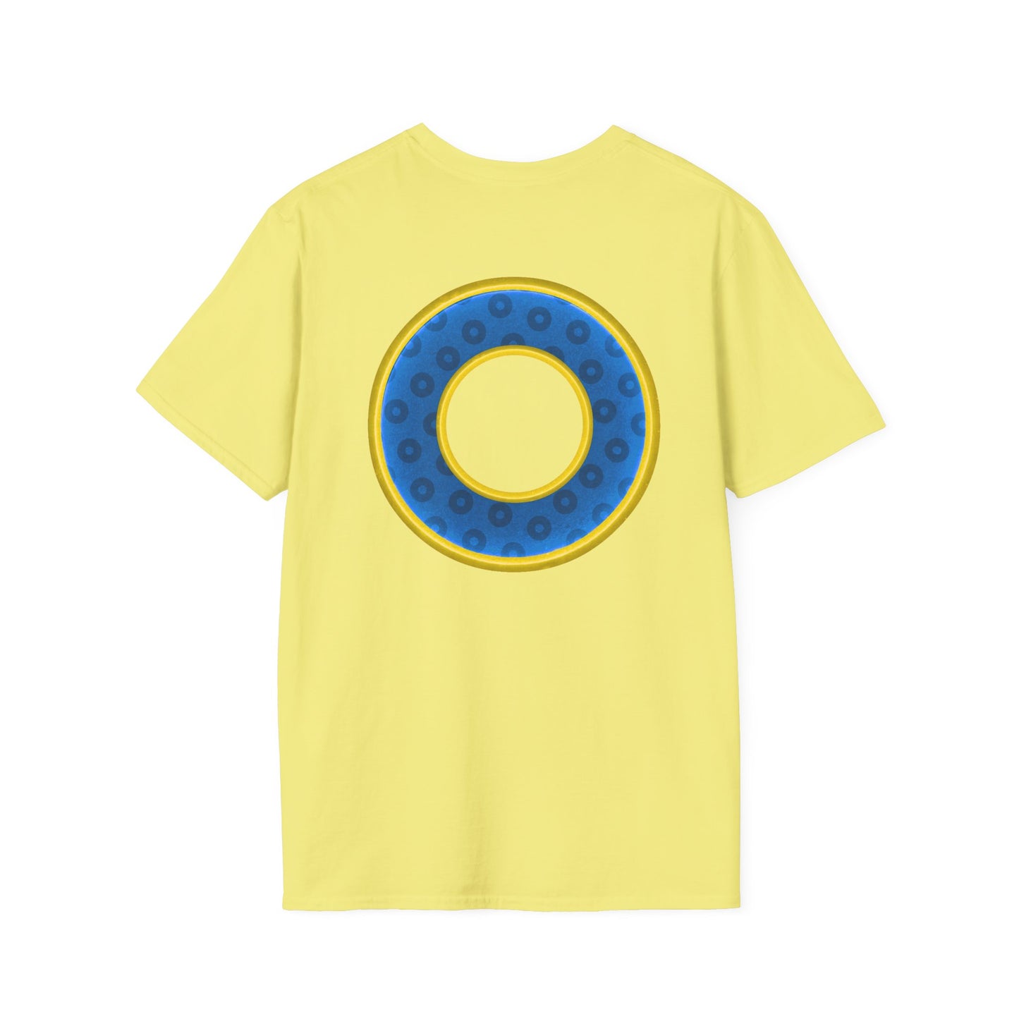Plain Donuts/Unisex Soft-Style - "Plain Wide Mouthed Paradoxical Donuts" - blue/yellow donuts