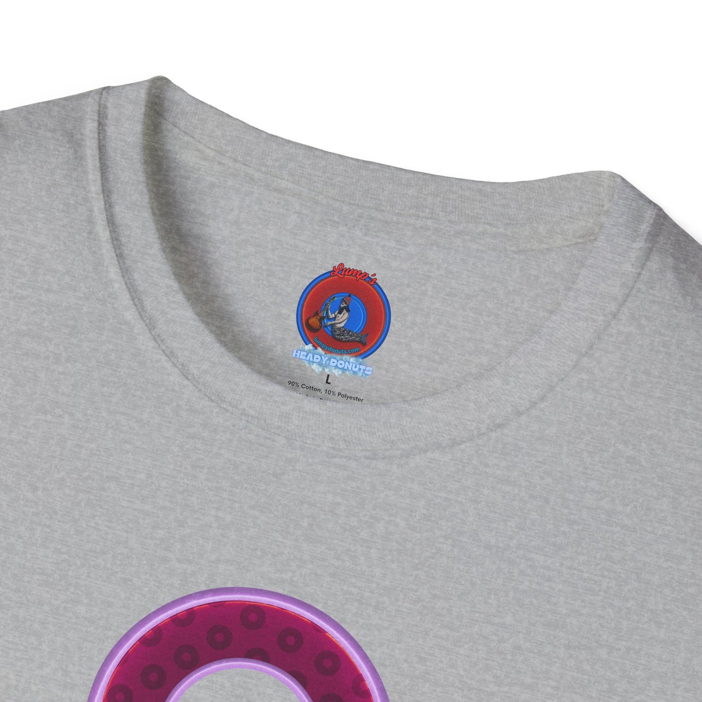 Plain Donuts/Unisex Soft-Style - "Plain Wide Mouthed Paradoxical Donuts" - red-purple/light purple donuts
