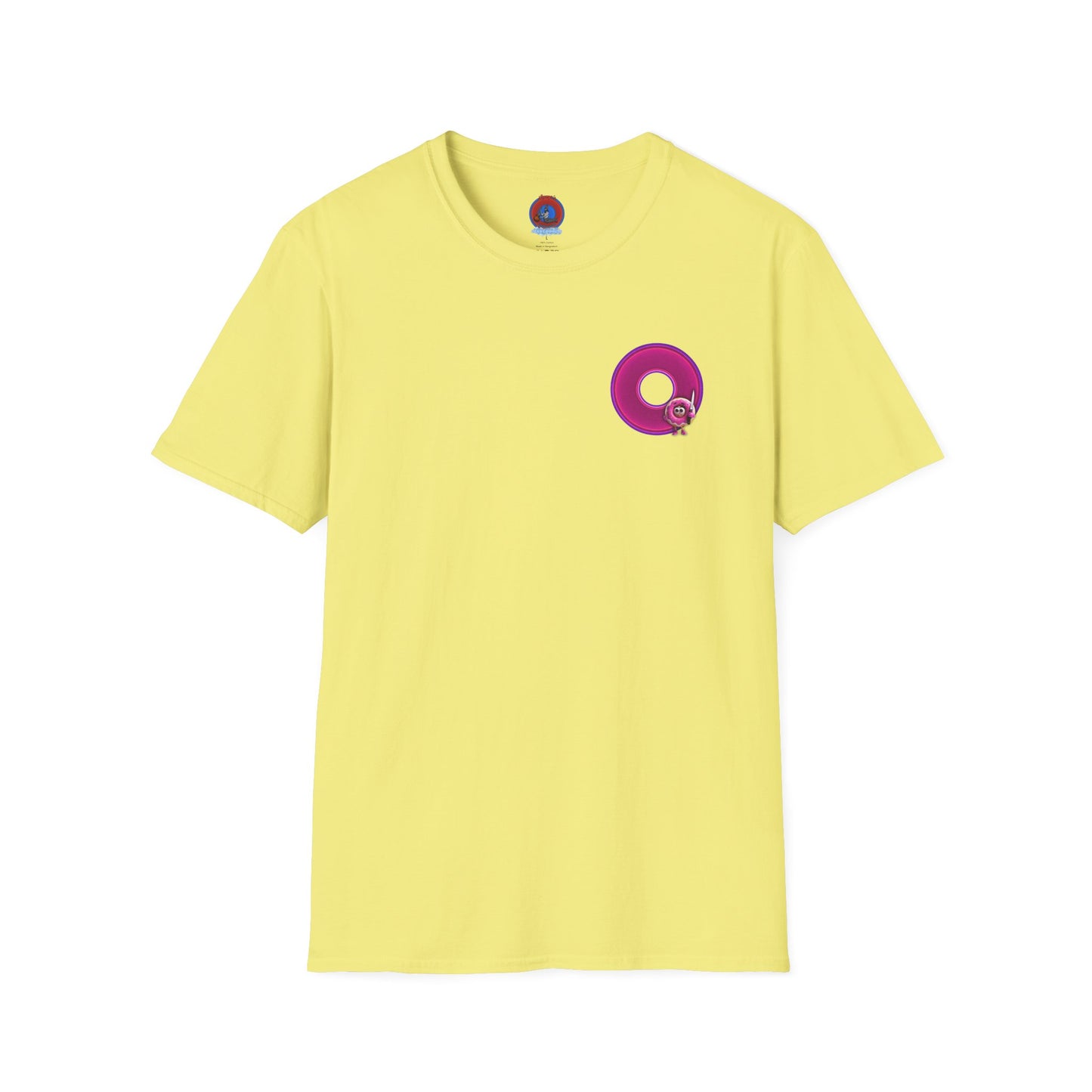 Classic Donut Tee - Unisex Soft-Style - "My Friend the Donut " - series 1.0  - variant 3 - magenta/purple donut