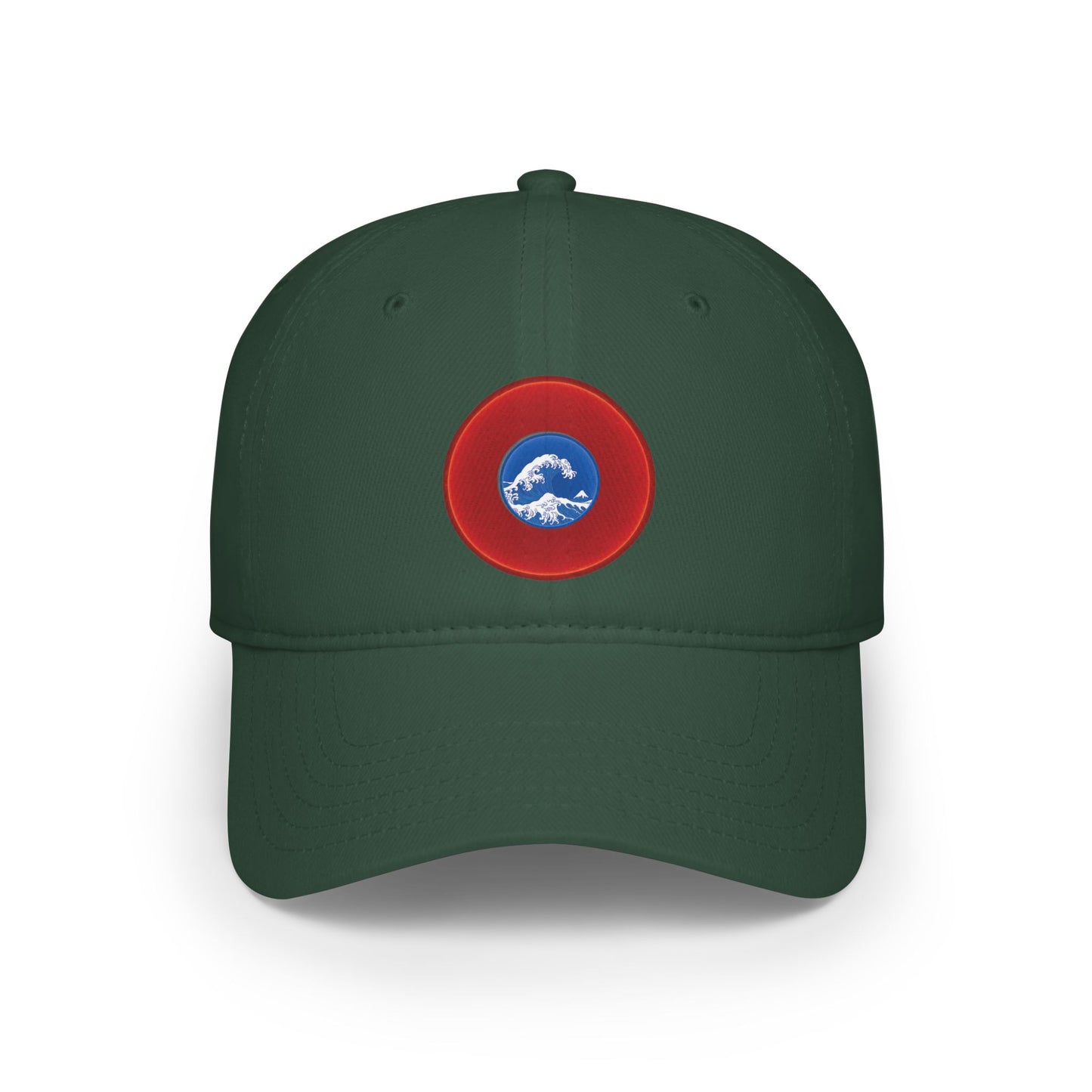 Lumpy Donut Baseball Cap - "Donuts so Wide" - variant 1 - vivid red donut w/