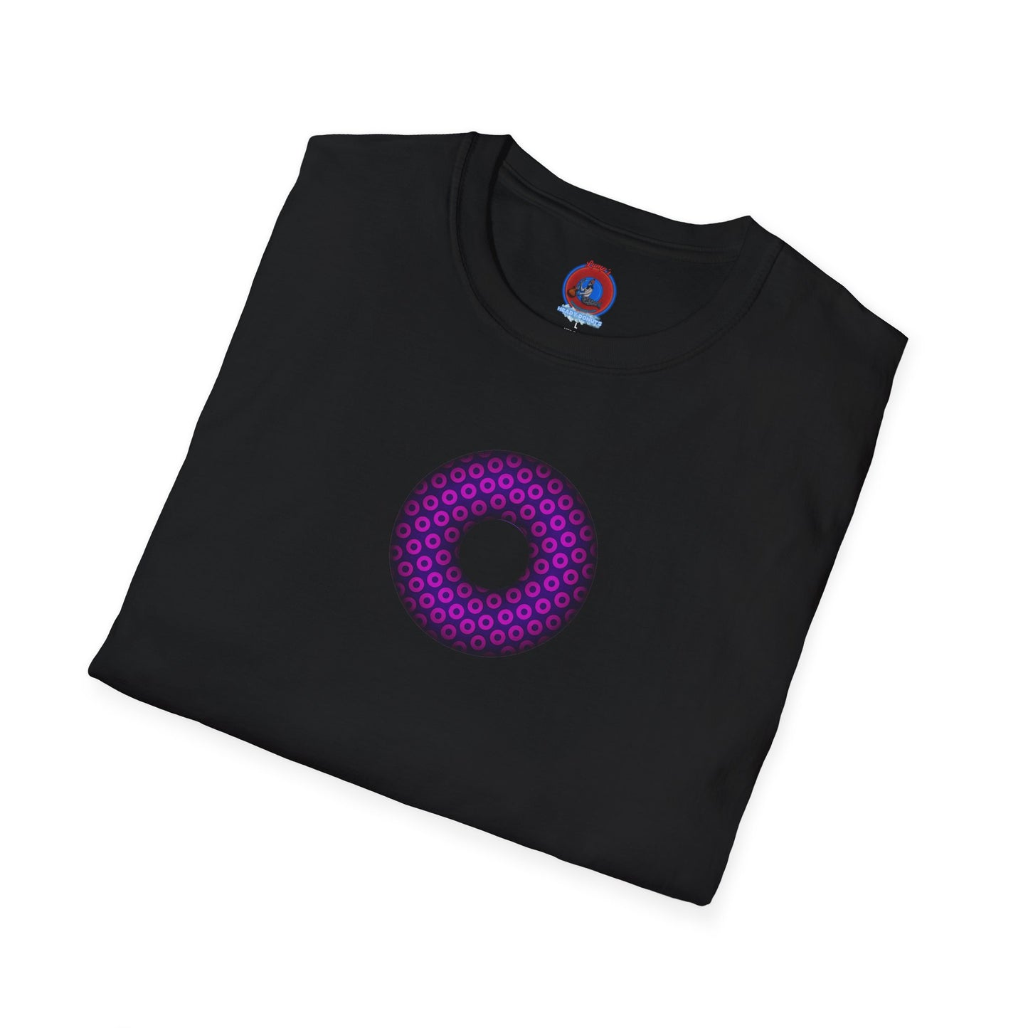 Plain Donuts/Unisex Soft-Style - "Plain Paradoxical Grided Donuts" - hot pink/purple donuts