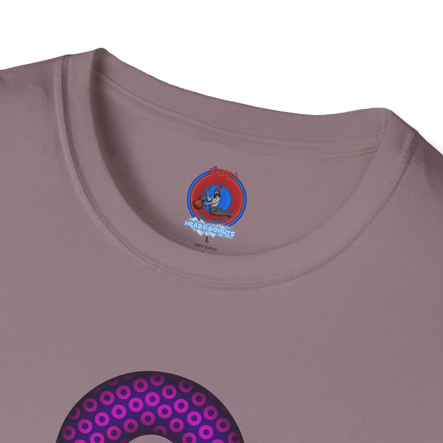 Plain Donuts/Unisex Soft-Style - "Plain Paradoxical Grided Donuts" - hot pink/purple donuts