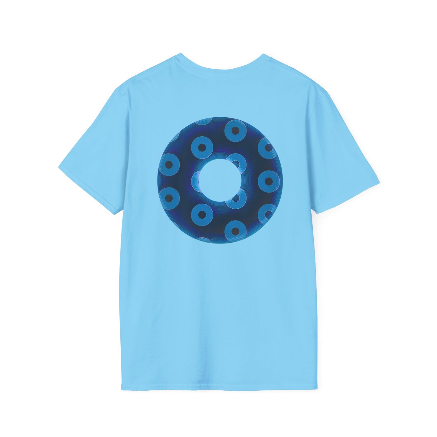 Plain Donuts/Unisex Soft-Style - "Plain Blimpy Paradoxical Donuts" - dark blue/sky blue donuts
