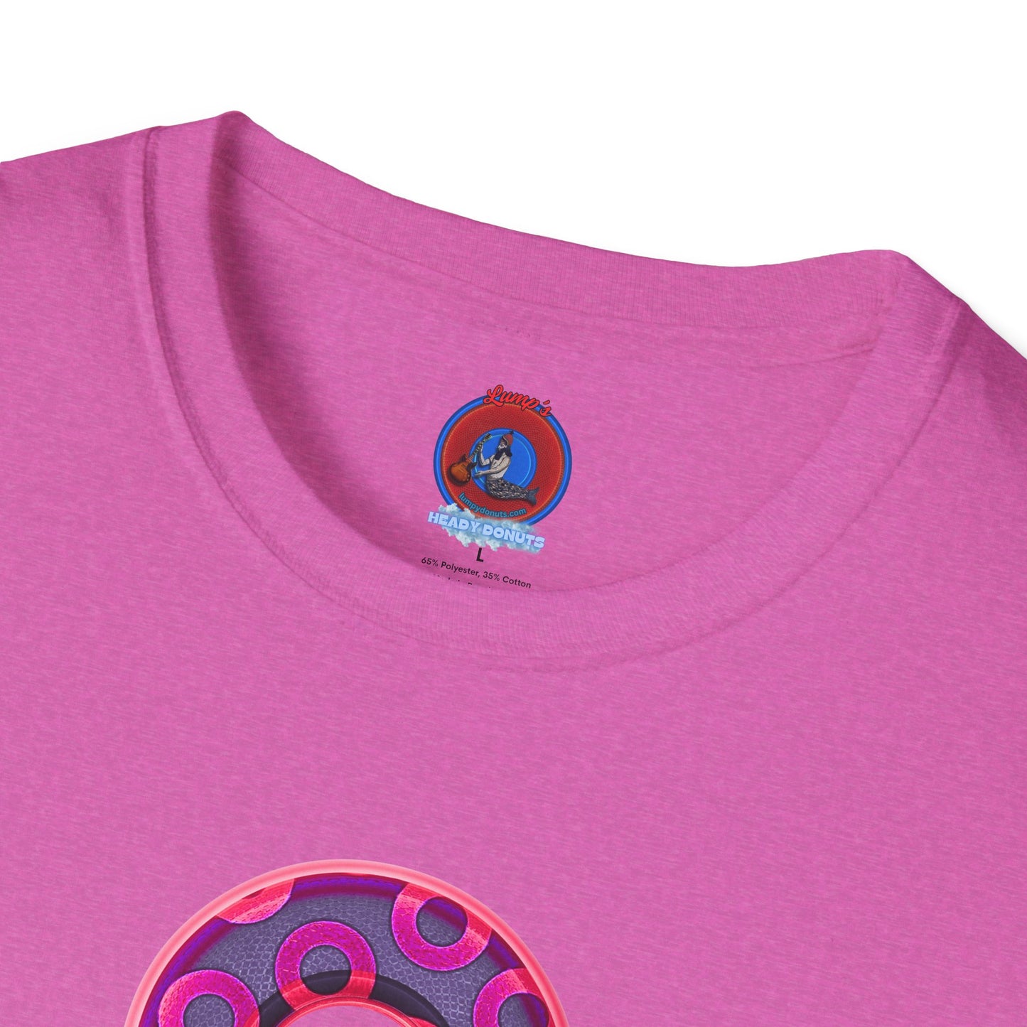 Plain Donuts/Unisex Soft-Style - "Plain Rustic Paradoxical Donuts" - magenta/dark purple donuts