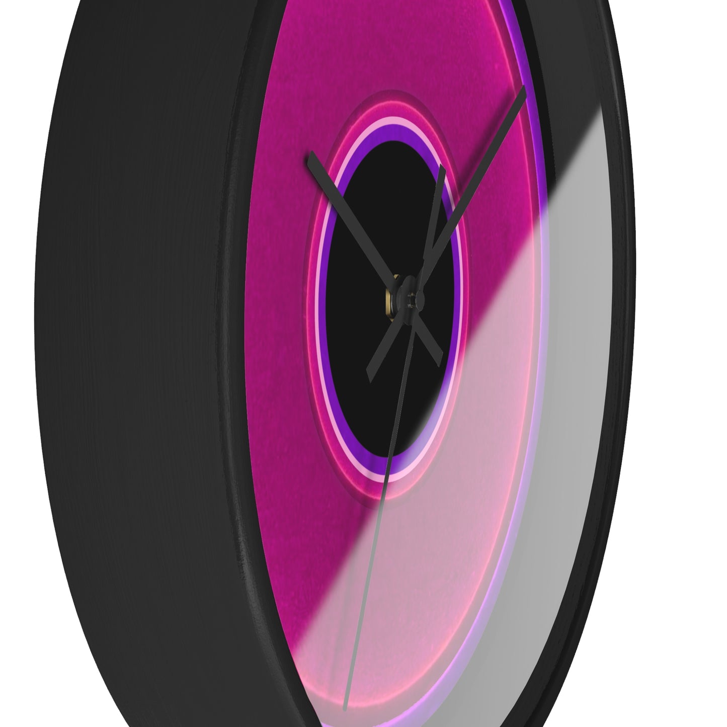 Lumpy Wall Clock - magenta vivid donut - variant 1 - w/black background