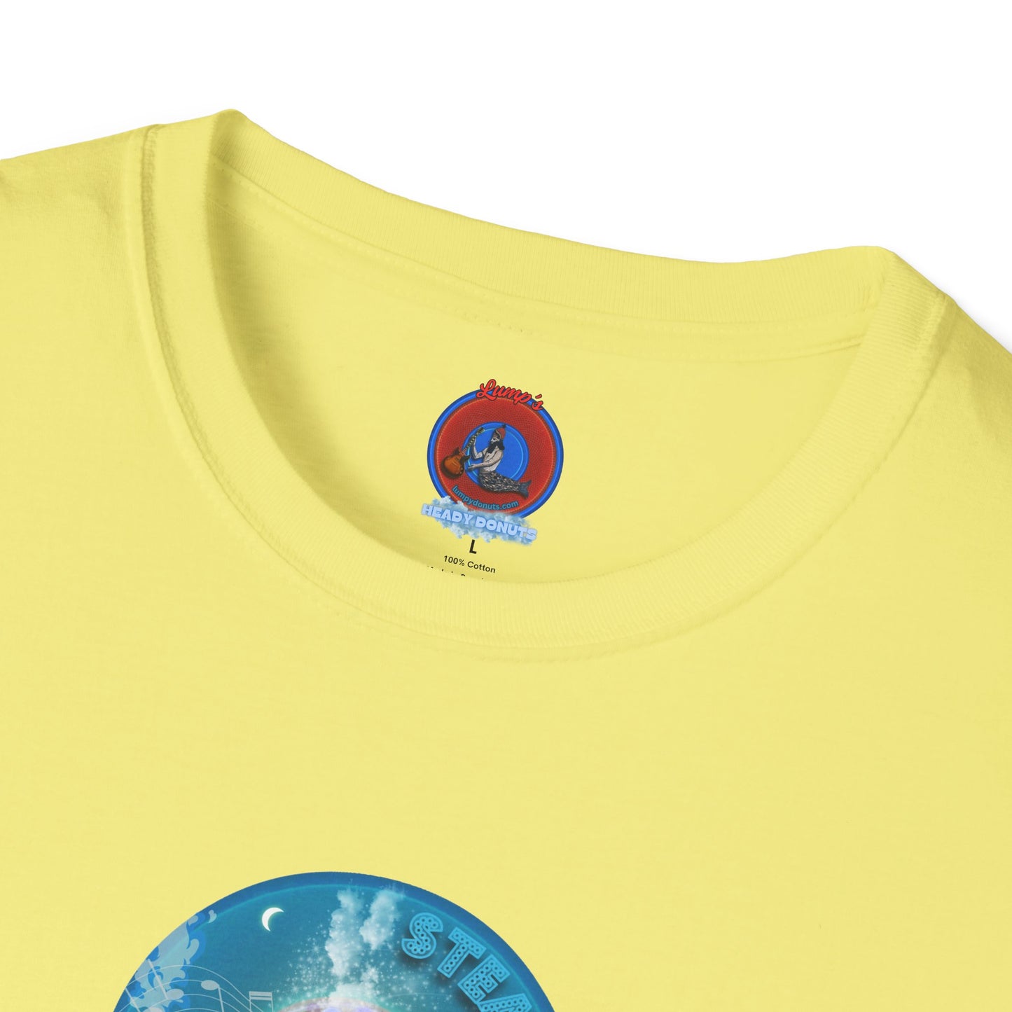 Classic Donut Tee - Unisex Soft-Style - "Steaming Fresh Donuts" - series 1.0 - vivid blue donut