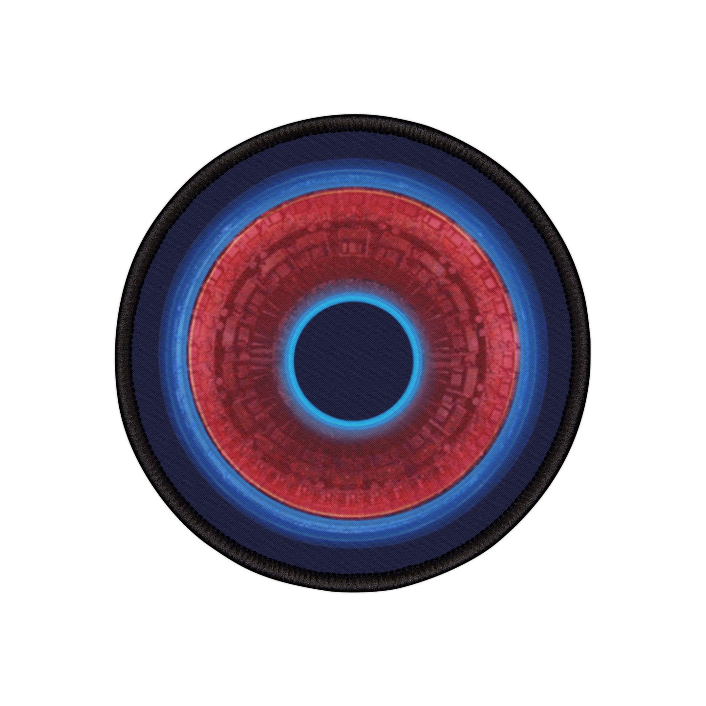 Iron-On Donut Patch - "Homer's Perfect Donut Patch" - vivid red tube donut - variant 3