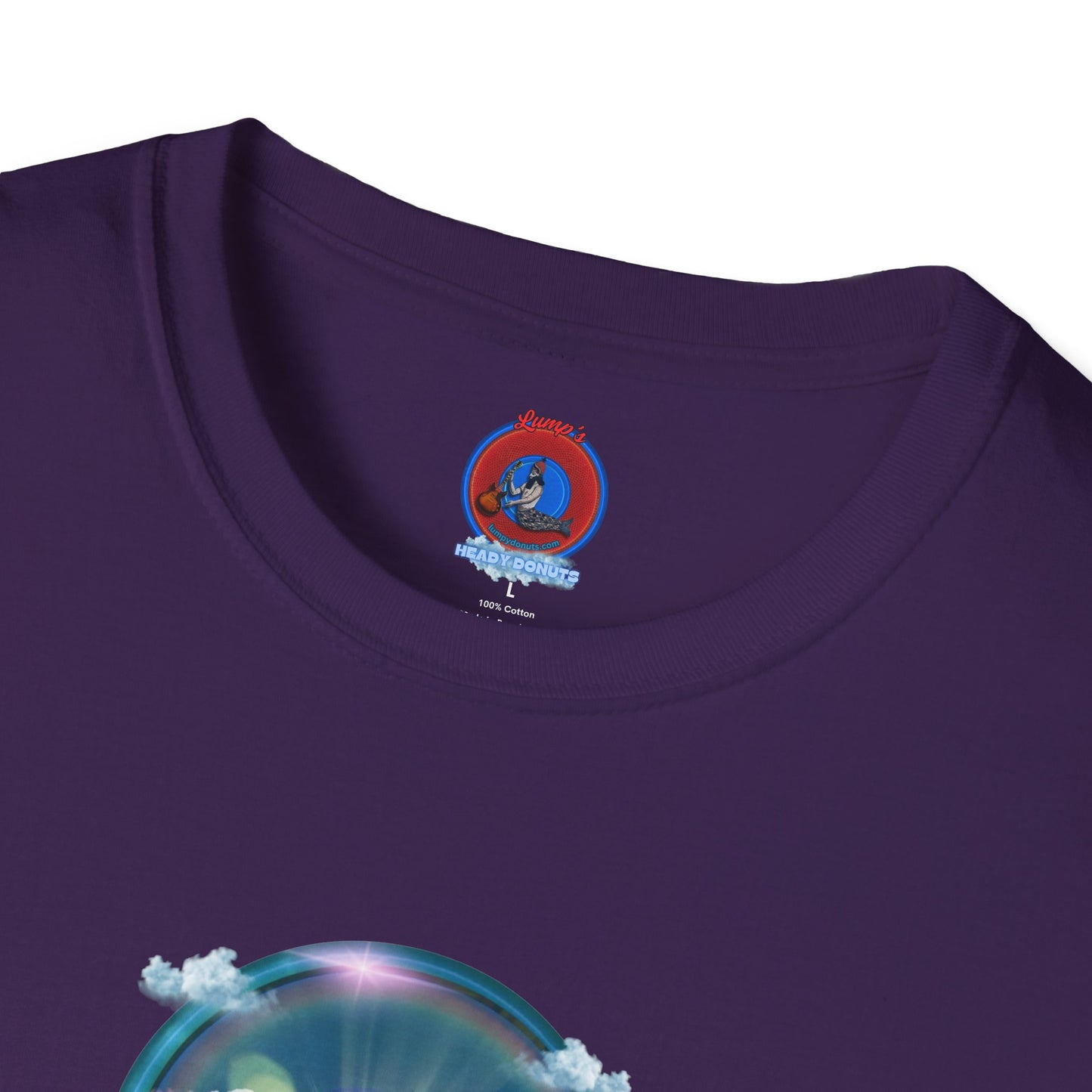 Classic Donut Tee - Unisex Soft-Style - "The Divided Donut" - vivid blue sky donut