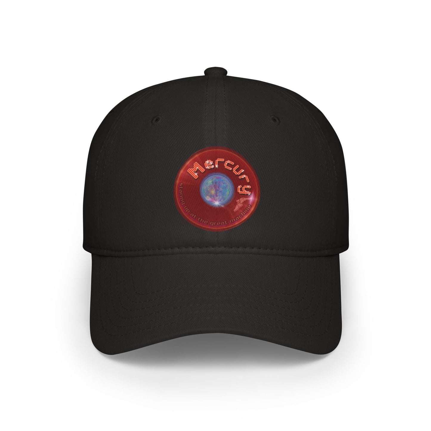 Lumpy Donut Baseball Cap - "Donut of the Gods" - variant 3 - vivid red record donut w/