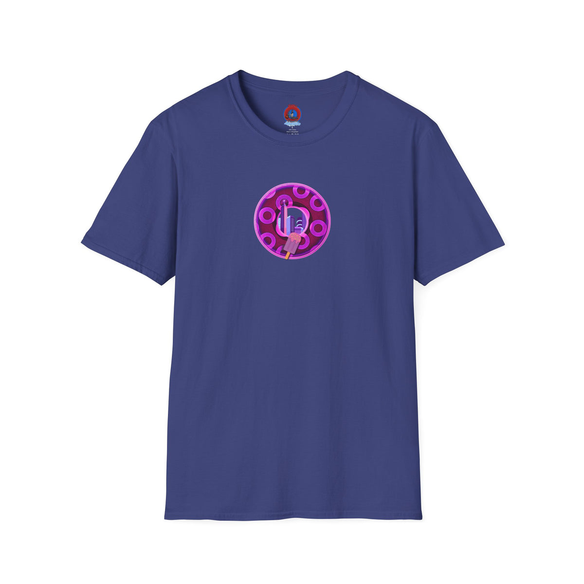 Classic Donut Tee - Unisex Soft-Style - "It's Ice Cream Popsicles - YEMSG Donut" - purple/magenta paradox donut - variant 2