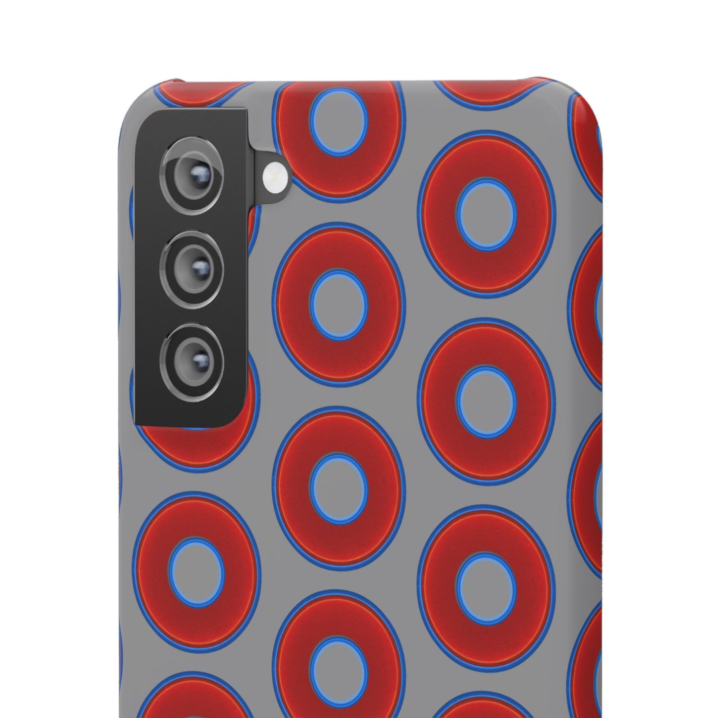 Donut Snap Case - red vivid donut print w/gray background