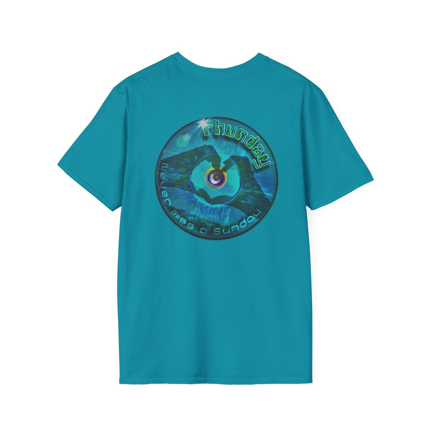 Classic Donut Tee - Unisex Soft-Style - "Sunday Phunday" - series 1.0 - variant 1 - teal donut