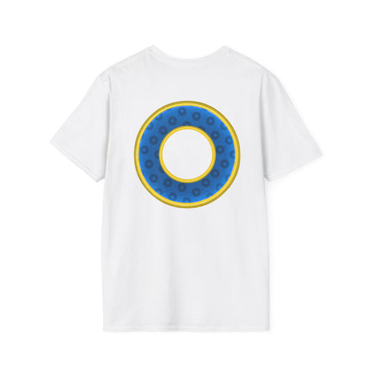 Plain Donuts/Unisex Soft-Style - "Plain Wide Mouthed Paradoxical Donuts" - blue/yellow donuts