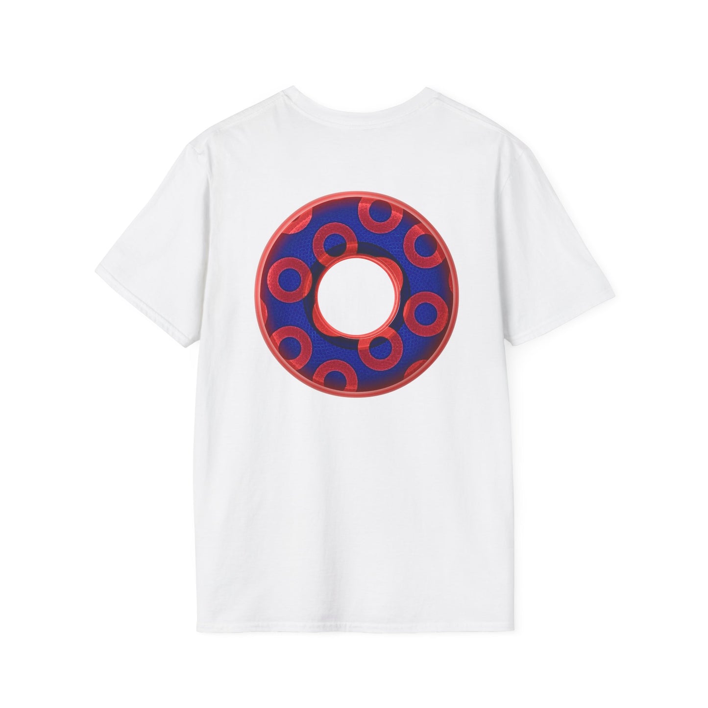 Plain Donuts/Unisex Soft-Style - "Plain Rustic Paradoxical Donuts" - red/ blue donuts