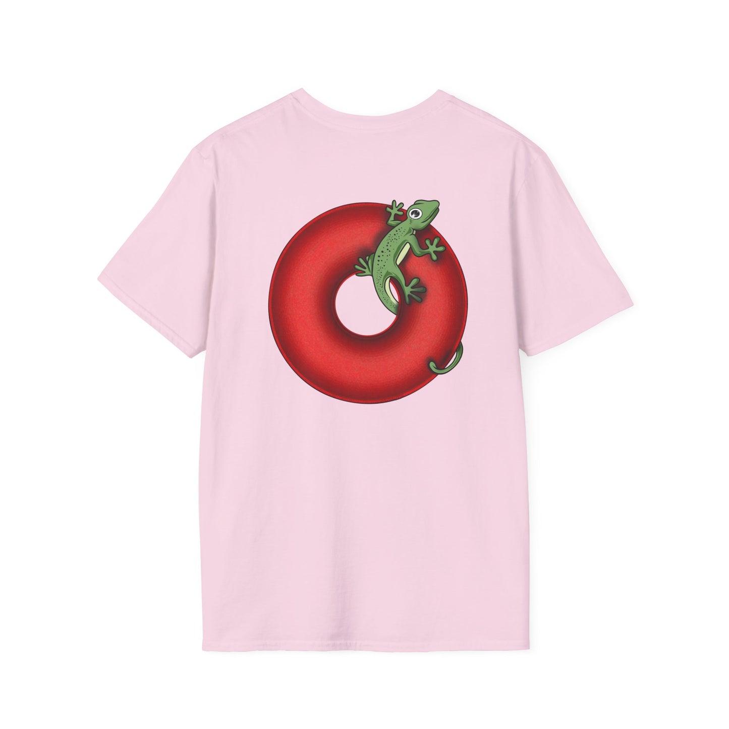 Classic Donut Tee - Unisex Soft-Style - "Practically Extinct Tee Shirt" - plump vivid red donut - variant 1