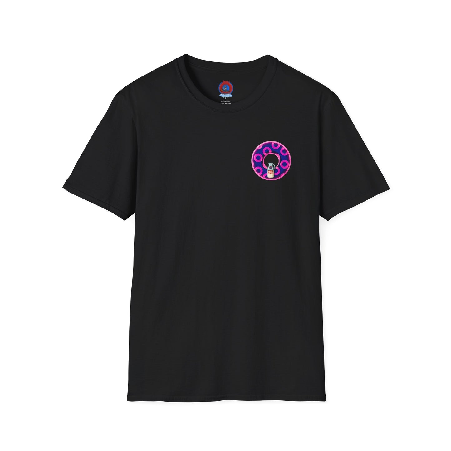 Classic Donut Tee - Unisex Soft-Style - "Wooked Cream - YEMSG Donut " -blue/pink rustic paradox donut - variant 5