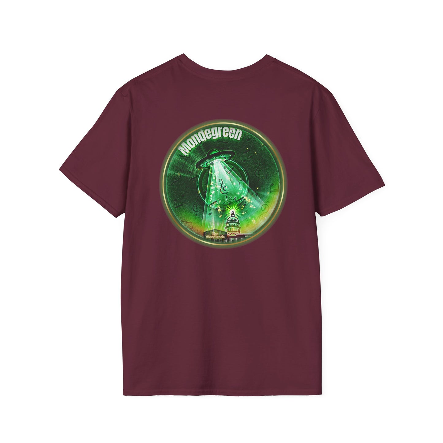Classic Donut Tee - Unisex Soft-Style - "Close Encounters of the Delaware kind - Mondegreen Donut"  " variant 2 - green donut