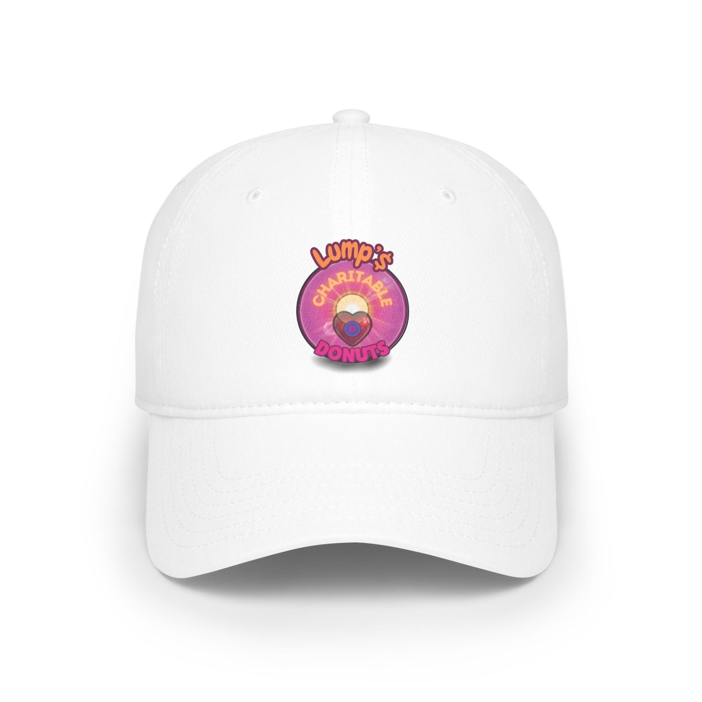 Lumpy Donut Baseball Cap - "Lump's Charitable Donut" - vivid magenta hexadonut w/ [*charitable donut]