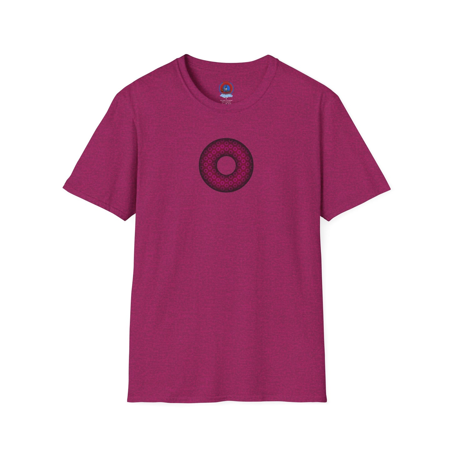 Plain Donuts/Unisex Soft-Style - "Plain Paradoxical Grided Donuts" - dark magenta/burgundy donuts