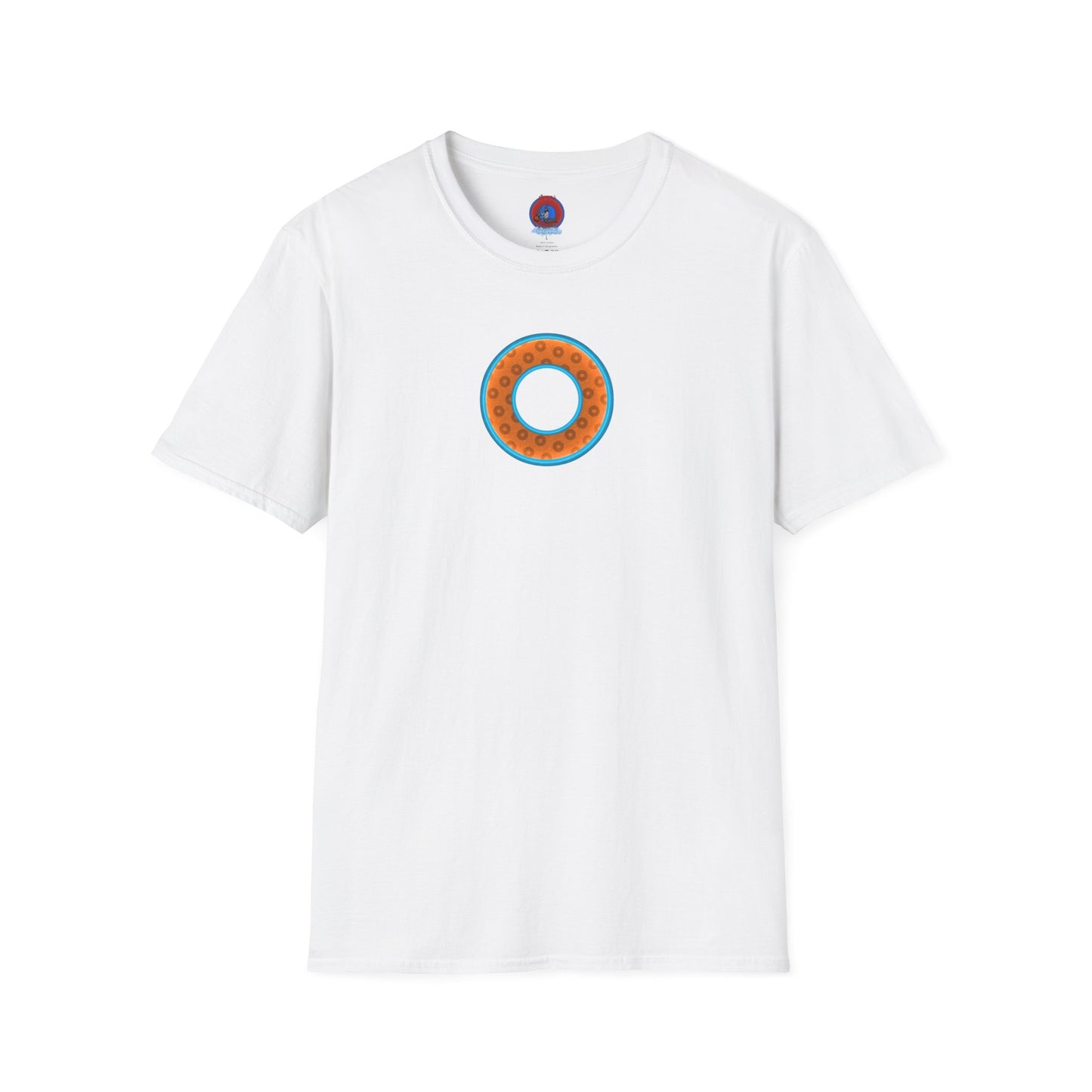 Plain Donuts/Unisex Soft-Style - "Plain Wide Mouthed Paradoxical Donuts" - orange/aquamarine blue donuts