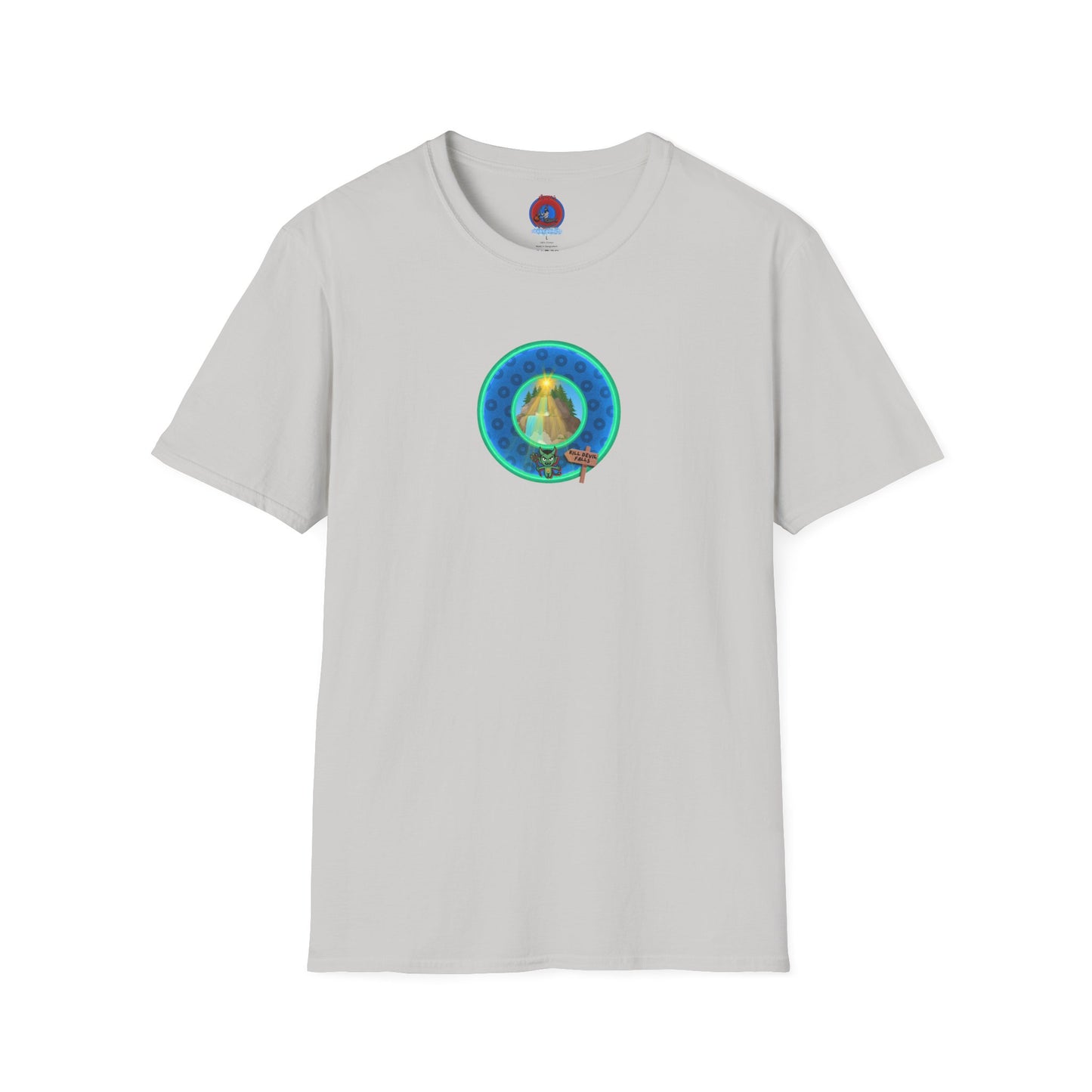 Classic Donut Tee - Unisex Soft-Style - "Devil's Drowning Donuts" - blue/green paradox donut