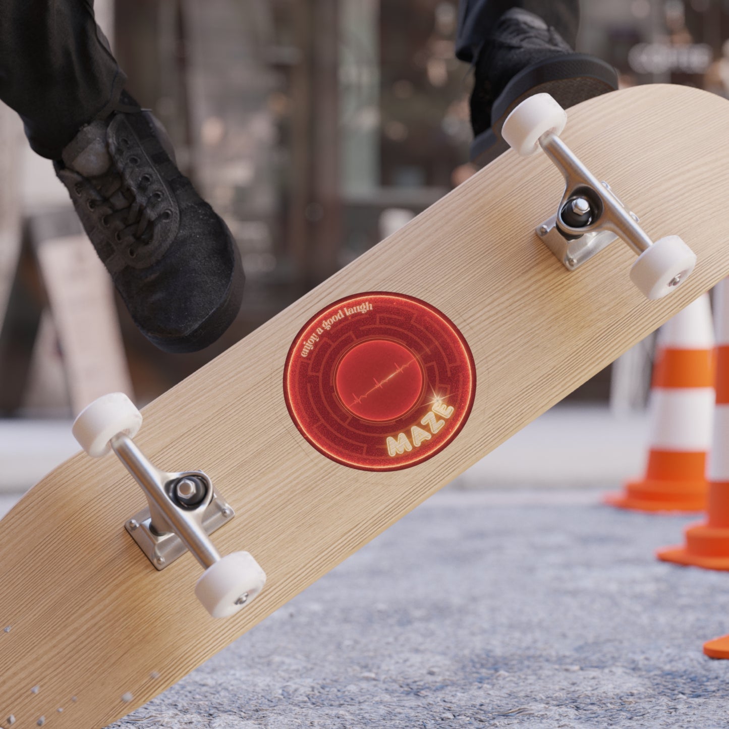 Donut Bumper/Outdoor Sticker - "The Amazing Donut" - series 1.0 - variant 1 - red donut - [Die-Cut] 6"x 6"