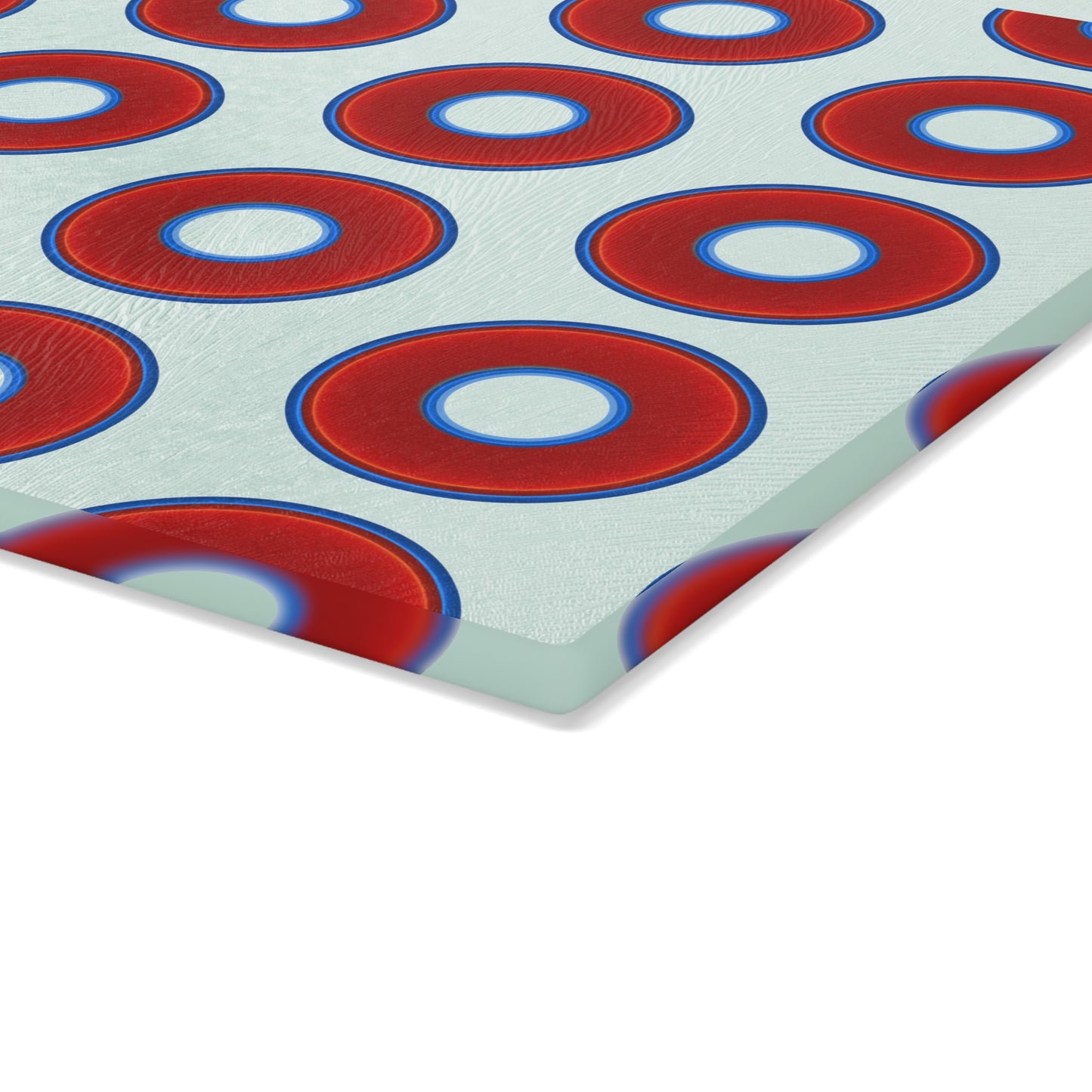 My Friend's Cutting Board - vivid red donuts w/white background