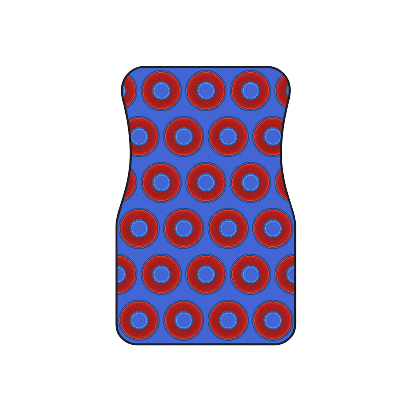 Contacted Car Mats - Set of 2/Front - vivid donut print w/royal blue background