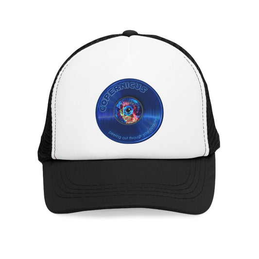 Lumpy Trucker Hat - "Drunken Copernicus Donut" - variant 2 - blue donut