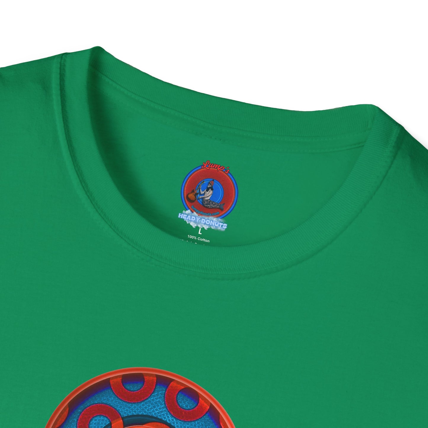 Classic Donut Tee - Unisex Soft-Style - "We All Scream It's ICE Cream" - blue/red rustic paradox donut