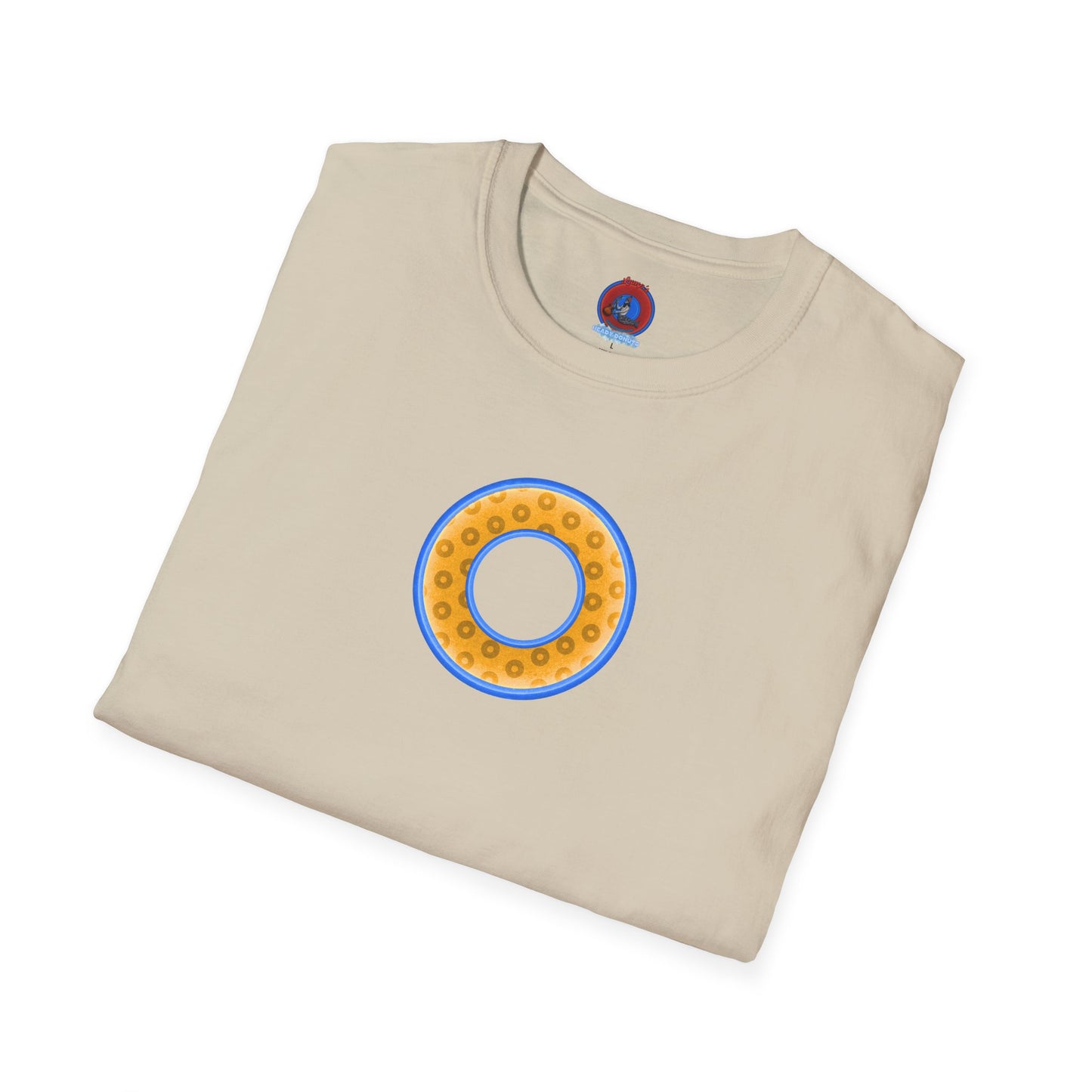 Plain Donuts/Unisex Soft-Style - "Plain Wide Mouthed Paradoxical Donuts" - yellow/light blue donuts