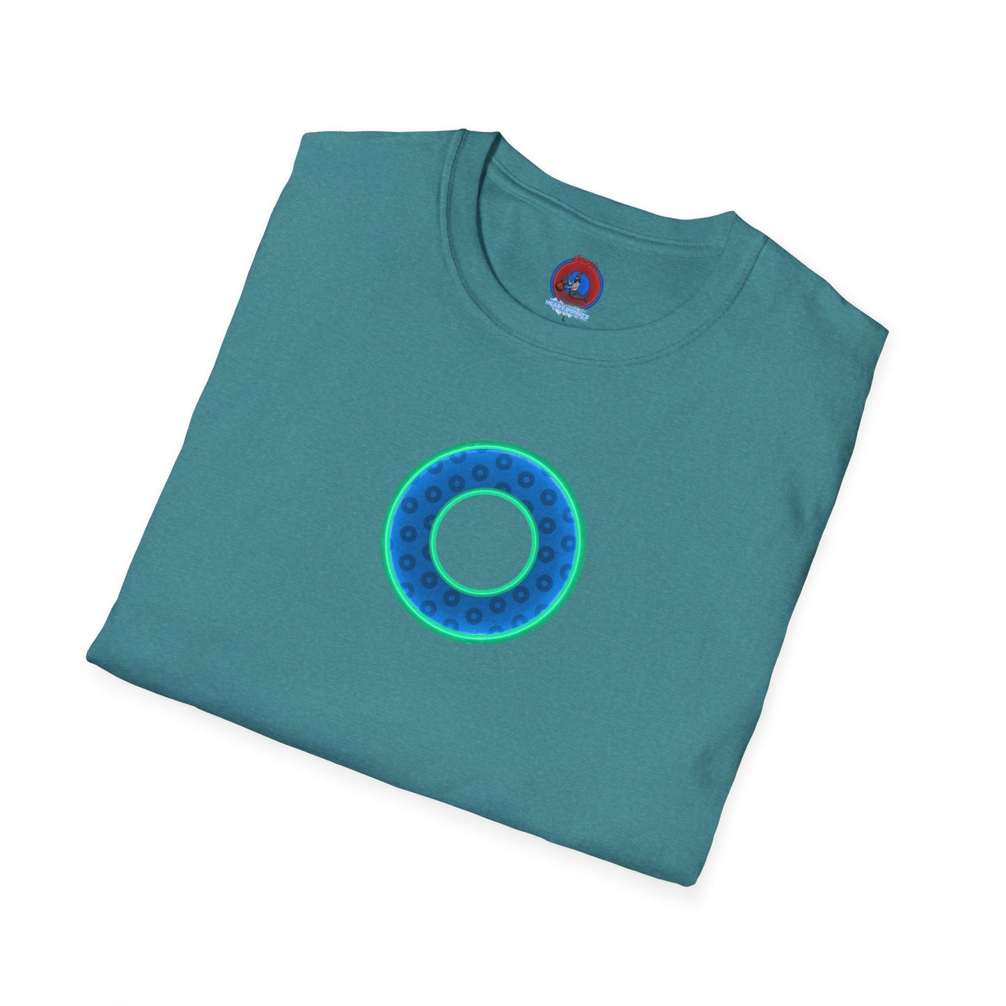 Plain Donuts/Unisex Soft-Style - "Plain Wide Mouthed Paradoxical Donuts" - royal blue/mint green donuts
