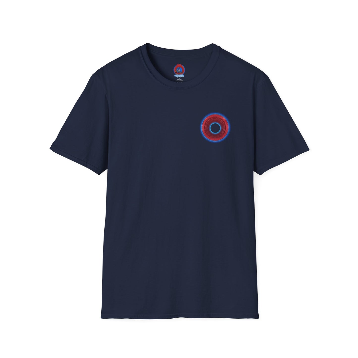 Classic Donut Tee - Unisex Soft-Style - "Homer's Perfect Donut" - series 1.0  - variant 1 - dark blue edging & hole