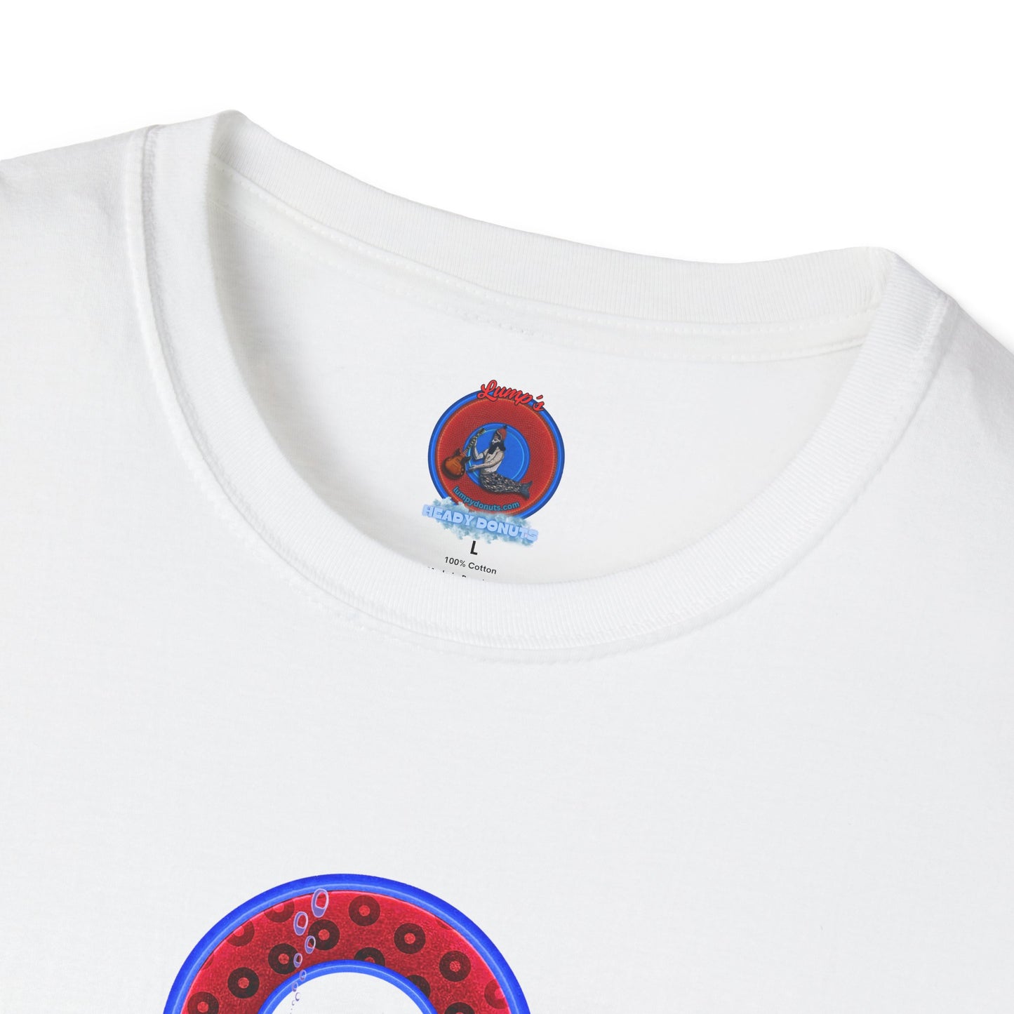 Coffee Traders Tee - Unisex Soft-Style - "Cat's Meow " - paradoxical donuts - variant 1 - cats front/logo back