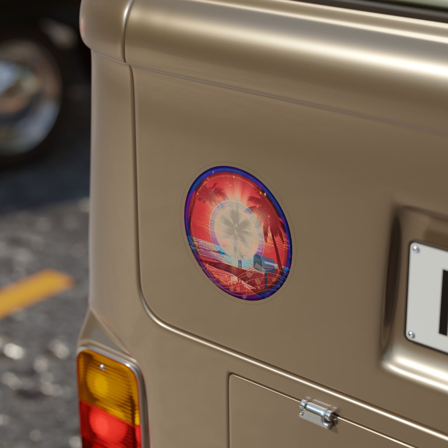 Donut Bumper/Outdoor Sticker - "The Velvet Cake Donut" - series 1.0 - red donut - [Die-Cut] 6"x 6"